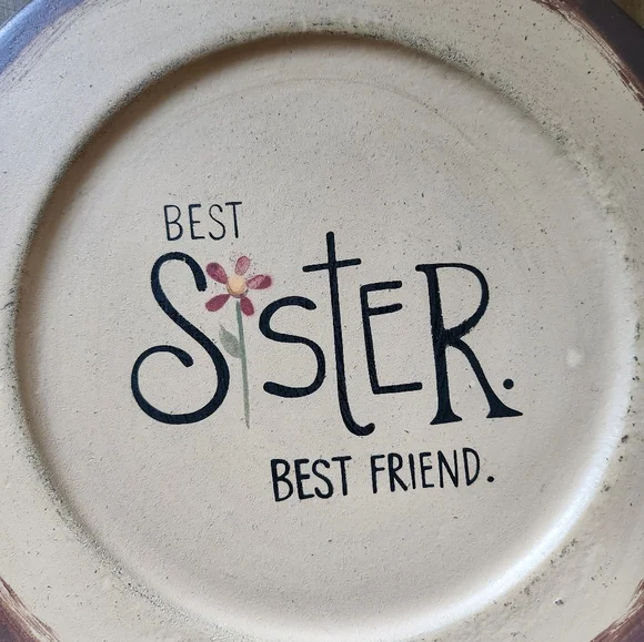 Primitive Best Sister Best Friend Plate - Picture 2 of 5